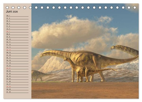 Produktbild: Dinosaurier. Urzeitliche Giganten (Tischkalender 2026 DIN A5 quer), CALVENDO Monatskalender