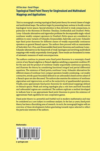 Produktbild: Topological Fixed Point Theory for Singlevalued and Multivalued Mappings and Applications