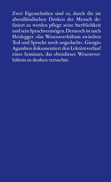 Produktbild: Die Sprache und der Tod