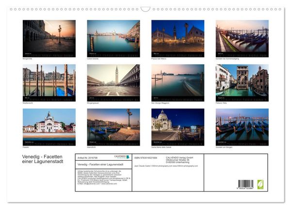 Produktbild: Venedig - Facetten einer Lagunenstadt (Wandkalender 2026 DIN A2 quer), CALVENDO Monatskalender