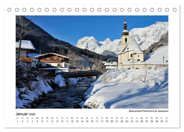 Produktbild: Willkommen im Bergsteigerdorf Ramsau (Tischkalender 2026 DIN A5 quer), CALVENDO Monatskalender