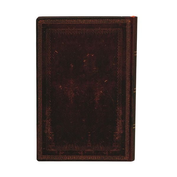 Produktbild: Softcover Notizbuch Schwarzes Marokkoleder Schlicht, Mini, Liniert