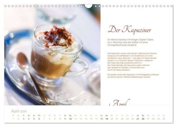 Produktbild: Wiener Kaffeerezepte (Wandkalender 2026 DIN A3 quer), CALVENDO Monatskalender