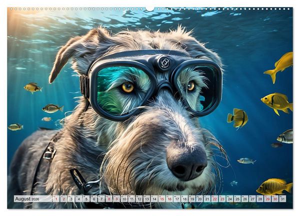 Produktbild: Hunde abgetaucht (hochwertiger Premium Wandkalender 2026 DIN A2 quer), Kunstdruck in Hochglanz