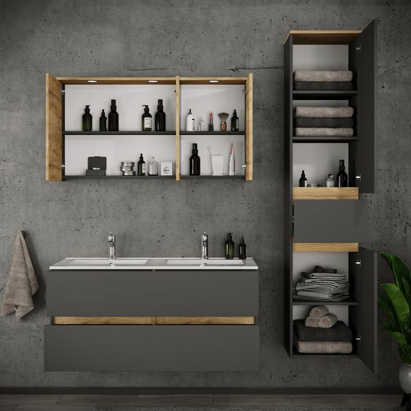 Produktbild: 4-tlg. Badm&ouml;bel-Set mit Waschbecken Cosila-I 111cm