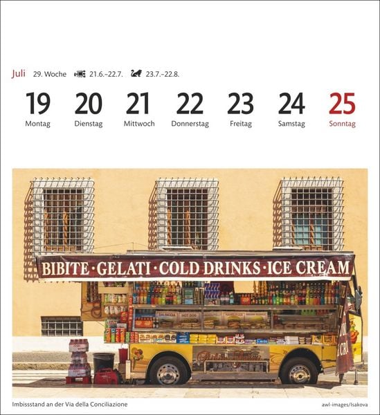 Produktbild: Rom Sehnsuchtskalender 2027 - Wochenkalender mit 53 Postkarten
