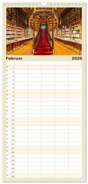 Produktbild: Familienplaner 2026 - Von Porto bis an die Algarve mit 5 Spalten (Wandkalender, 21 x 45 cm) CALVENDO