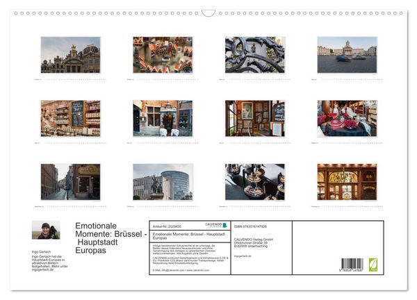 Produktbild: Emotionale Momente: Br&uuml;ssel - Hauptstadt Europas (Wandkalender 2026 DIN A2 quer), CALVENDO Monatskalender