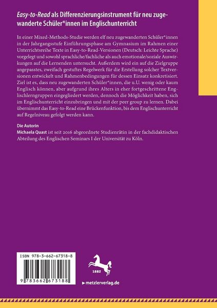 Produktbild: Easy-to-Read als Differenzierungsinstrument f&uuml;r neu zugewanderte Sch&uuml;ler*innen im Englischunterricht