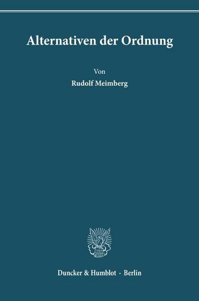 Produktbild: Alternativen der Ordnung.
