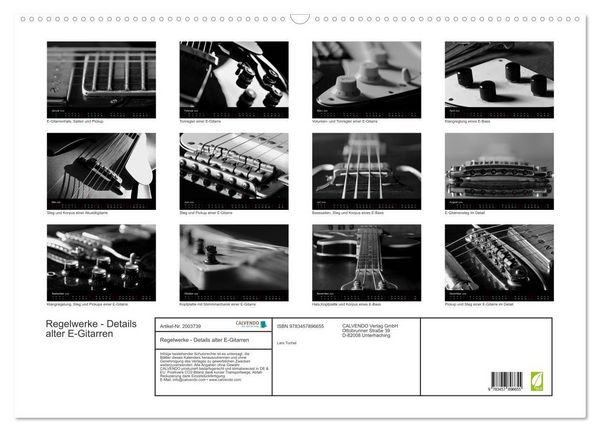 Produktbild: Regelwerke - Details alter E-Gitarren (Wandkalender 2026 DIN A2 quer), CALVENDO Monatskalender