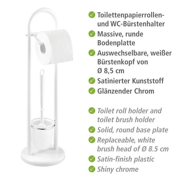 Produktbild: Stand WC-Garnitur Mod. Siena Wei&szlig;, aus Stahl