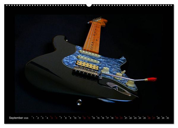 Produktbild: Rockgitarren im Blitzlicht (hochwertiger Premium Wandkalender 2026 DIN A2 quer), Kunstdruck in Hochglanz
