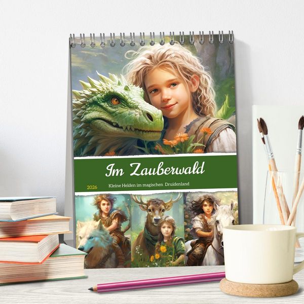 Produktbild: Im Zauberwald. Kleine Helden im magischen Druidenland (Tischkalender 2026 DIN A5 hoch), CALVENDO Monatskalender