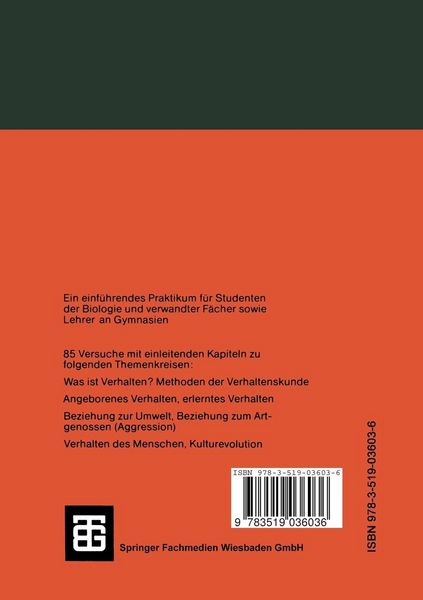 Produktbild: Praktikum der Verhaltenskunde