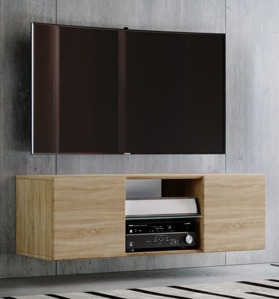 Produktbild: Holz TV Wand H&auml;nge Lowboard Fernsehschrank Jusa 95
