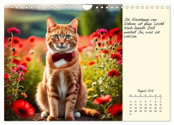 Produktbild: Katzen - Charakter und Sch&ouml;nheit (Wandkalender 2026 DIN A4 quer), CALVENDO Monatskalender