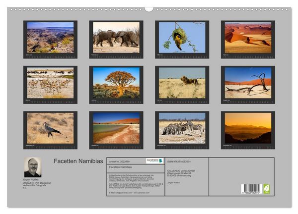 Produktbild: Facetten Namibias (Wandkalender 2026 DIN A2 quer), CALVENDO Monatskalender