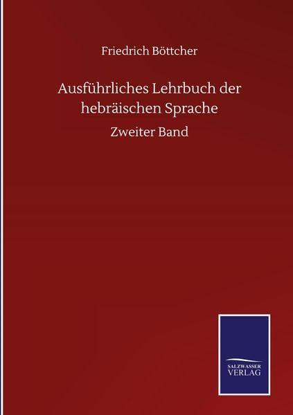 Produktbild: Ausf&uuml;hrliches Lehrbuch der hebr&auml;ischen Sprache