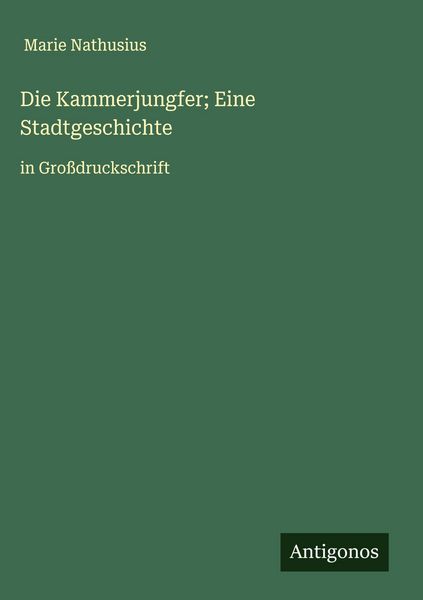 Produktbild: Die Kammerjungfer; Eine Stadtgeschichte