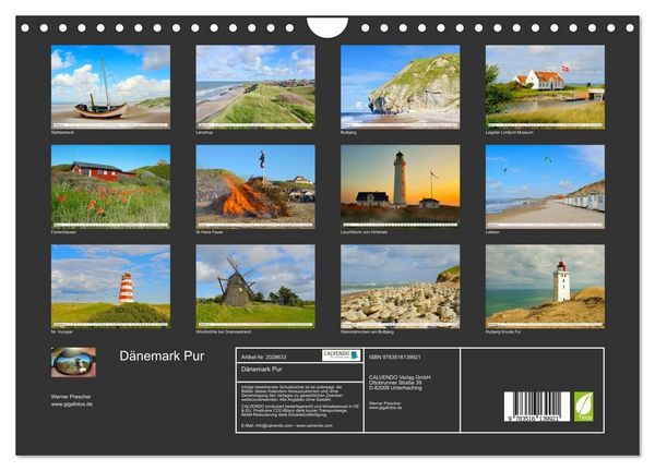 Produktbild: D&auml;nemark Pur (Wandkalender 2026 DIN A4 quer), CALVENDO Monatskalender