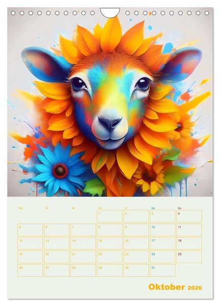 Produktbild: Tiere im Farbenrausch (Wandkalender 2026 DIN A4 hoch), CALVENDO Monatskalender