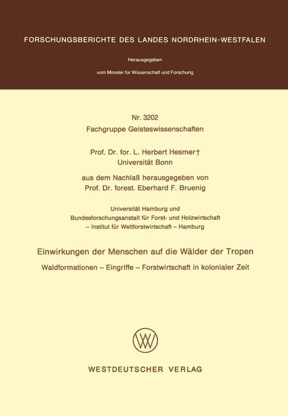 Produktbild: Einwirkungen der Menschen auf die W&auml;lder der Tropen