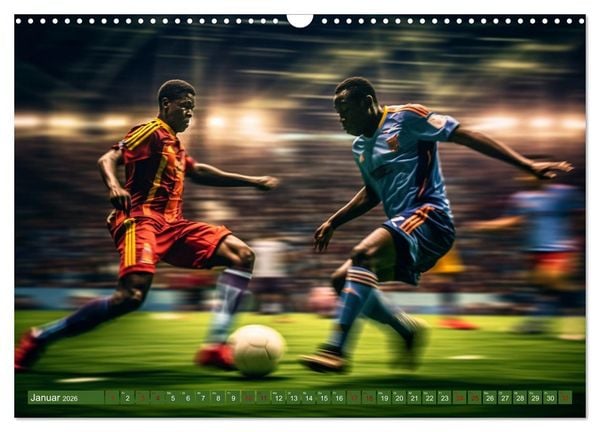 Produktbild: Fu&szlig;ball - Dynamik am Ball (Wandkalender 2026 DIN A3 quer), CALVENDO Monatskalender