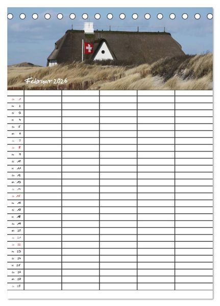 Produktbild: Familienplaner - Sylt (Tischkalender 2026 DIN A5 hoch), CALVENDO Monatskalender