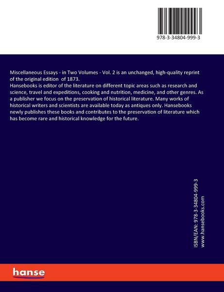Produktbild: Miscellaneous Essays