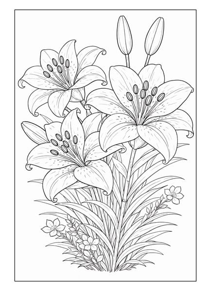 Produktbild: Blumen Malbuch f&uuml;r Erwachsene mit 50 sch&ouml;nen Ausmalmotiven