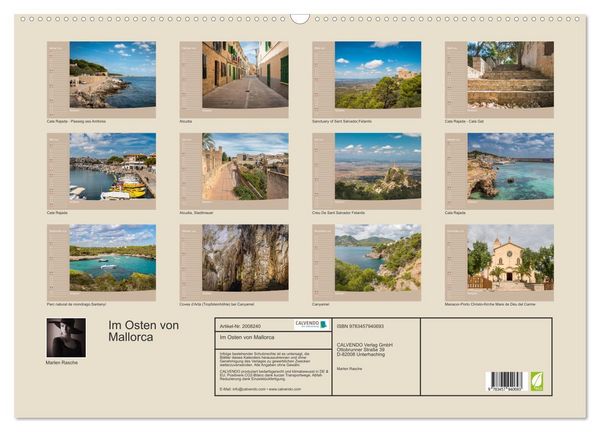 Produktbild: Im Osten von Mallorca (Wandkalender 2026 DIN A2 quer), CALVENDO Monatskalender