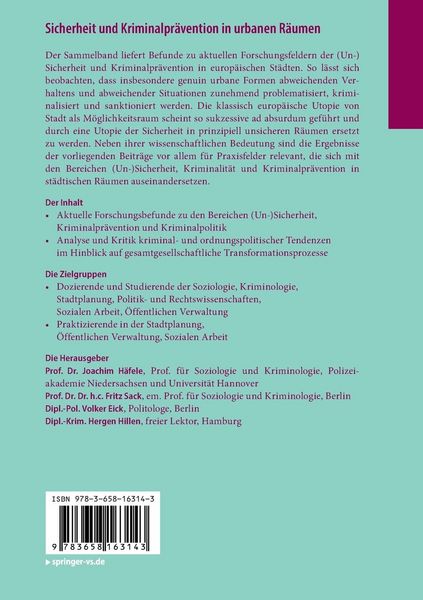 Produktbild: Sicherheit und Kriminalpr&auml;vention in urbanen R&auml;umen