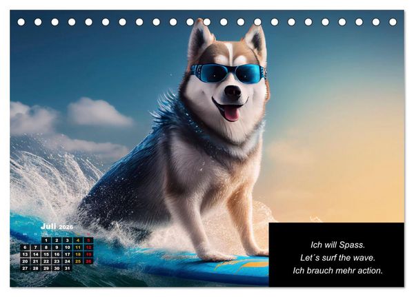 Produktbild: Der tierisch lustige Husky Kalender (Tischkalender 2026 DIN A5 quer), CALVENDO Monatskalender