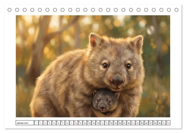 Produktbild: Wombats - Kurze Beine, gro&szlig;es Herz (Tischkalender 2027 DIN A5 quer), CALVENDO Monatskalender