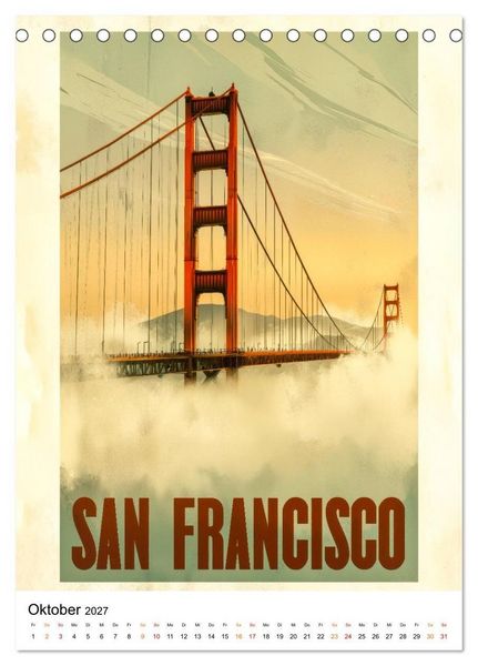 Produktbild: USA - Retro Journeys (Tischkalender 2027 DIN A5 hoch), CALVENDO Monatskalender