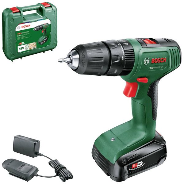 Bosch Home and Garden EasyImpact 18V-40 06039D8107 Akku-Bohrschrauber, Akku-Schrauber 18 V 2.0 Ah Li-Ion inkl. Akku, ink