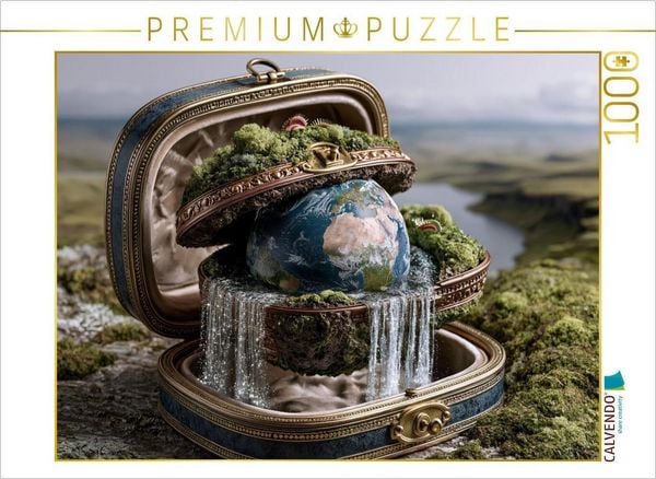 CALVENDO Puzzle Der Planet im Schmuckkastchen der Wasserfalle | 1000 Teile Lege-Größe 64x48cm Foto-Puzzle für glückliche Stunden