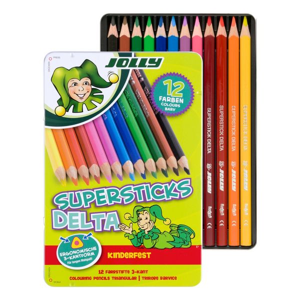 Produktbild: JOLLY Buntstifte Supersticks DELTA 12er Metalletui