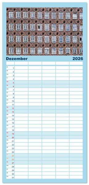 Produktbild: Familienplaner 2026 - Freie Hansestadt Hamburg mit 5 Spalten (Wandkalender, 21 x 45 cm) CALVENDO