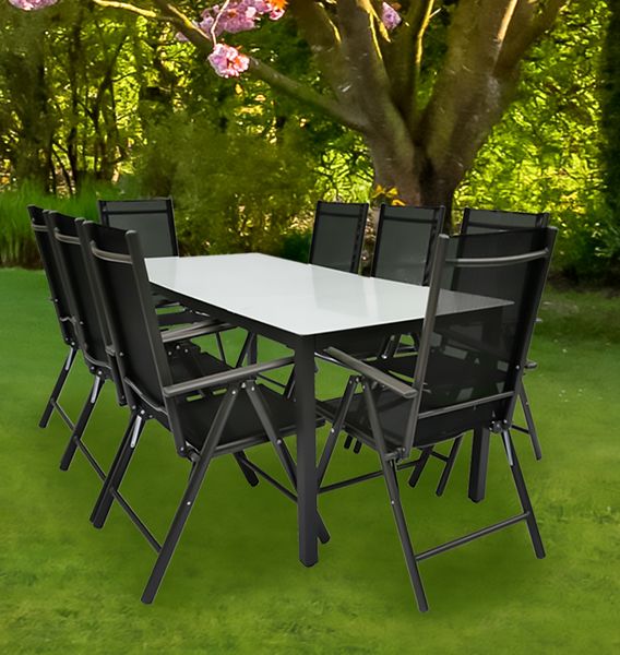 Produktbild: 9 tlg Alu Gartenset Sitzgruppe Tisch St&uuml;hle 189 MA