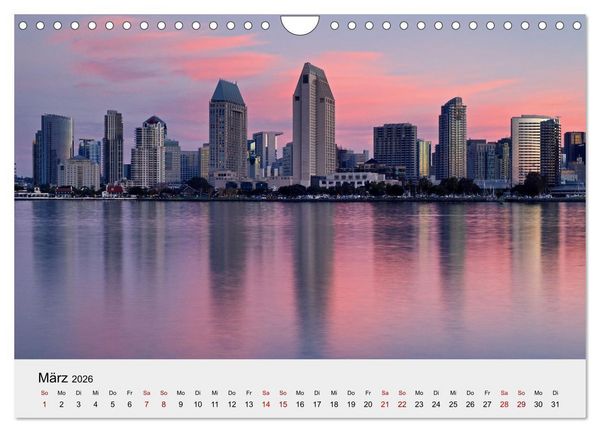 Produktbild: Kalifornien - K&uuml;sten und W&uuml;sten, St&auml;dte und Berge (Wandkalender 2026 DIN A4 quer), CALVENDO Monatskalender