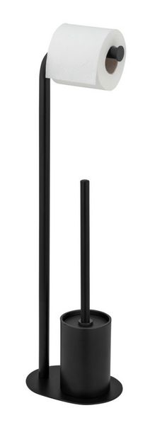 Stand WC-Garnitur Mod. Levante, schwarz, Stahl, 23x63x17 cm, rostfrei und freistehend