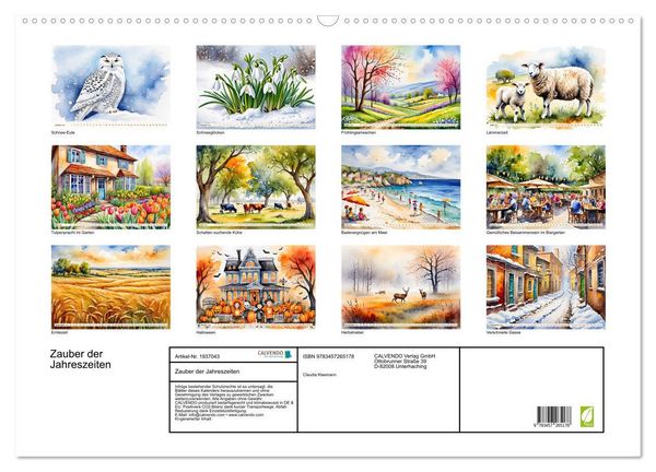 Produktbild: Zauber der Jahreszeiten (Wandkalender 2026 DIN A2 quer), CALVENDO Monatskalender