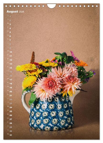 Produktbild: Blumenschmuck in Bunzlau Keramik (Wandkalender 2026 DIN A4 hoch), CALVENDO Monatskalender