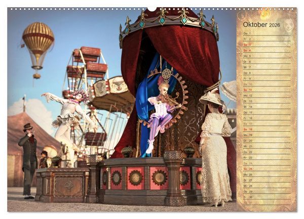 Produktbild: Steampunk Carnival (hochwertiger Premium Wandkalender 2026 DIN A2 quer), Kunstdruck in Hochglanz