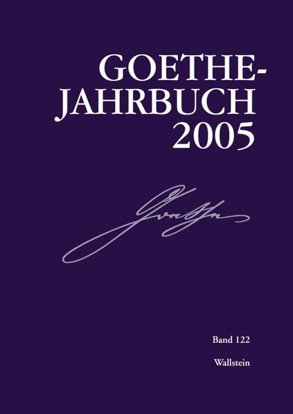 Produktbild: Goethe-Jahrbuch 122, 2005