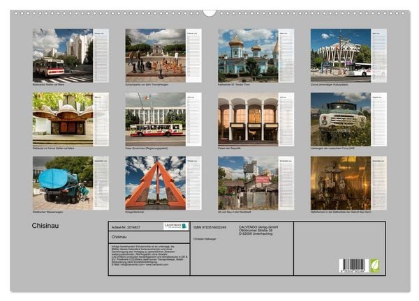 Produktbild: Chisinau (Wandkalender 2026 DIN A2 quer), CALVENDO Monatskalender