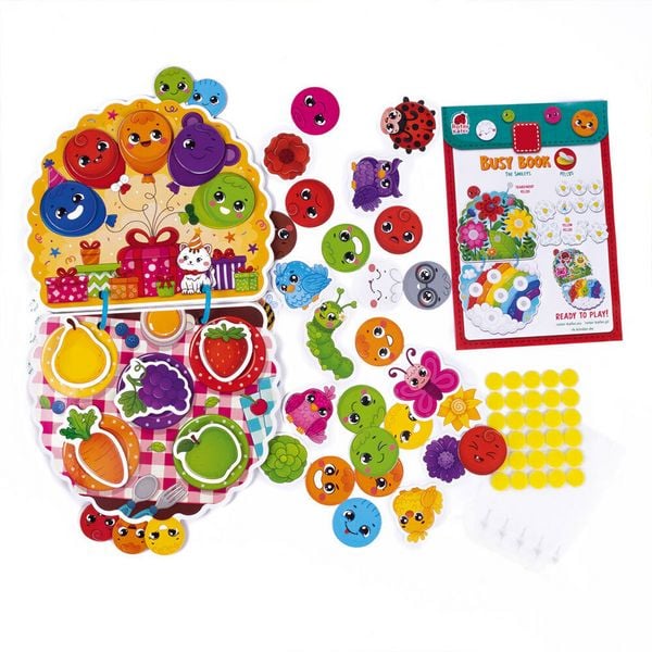 Produktbild: Lernspiel Roter K&auml;fer Busy Book mit Klettverschluss Die Smileys RK1170-04