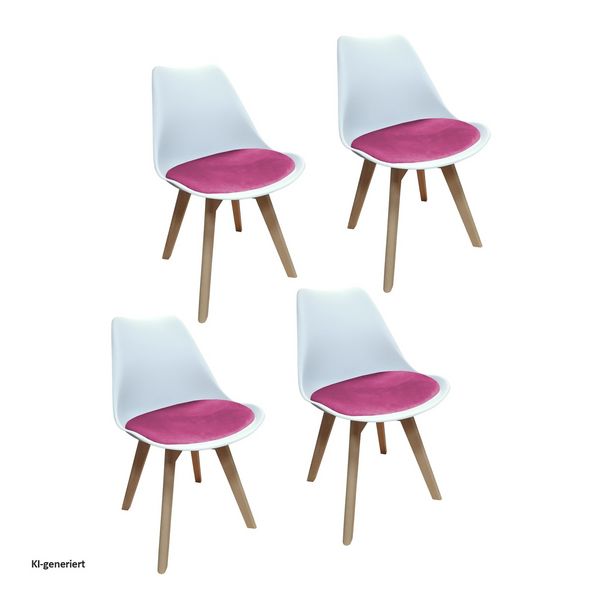 Produktbild: HTI-Living HTI-Living 4er Set Design-St&uuml;hle mit Sitzpolster Esszimmerst&uuml;hle im skandinavischen Stil